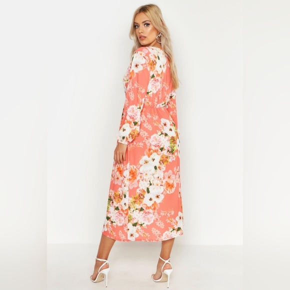 Boohoo Plus Floral Midi Dress, Plus Size 18 - Picture 2 of 7